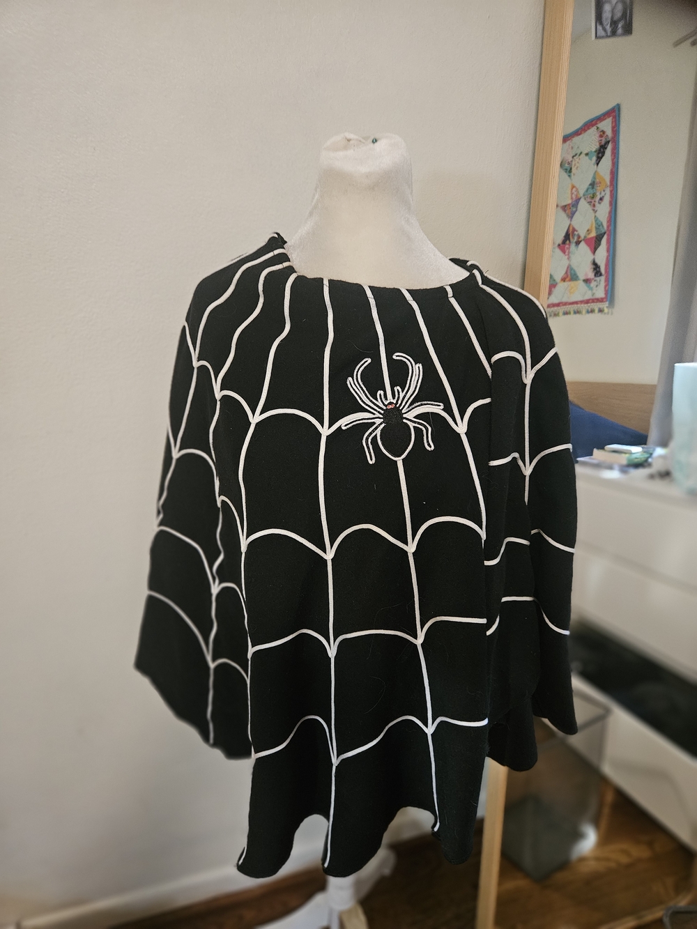 Black Spiderweb Poncho Grandinroad Halloween